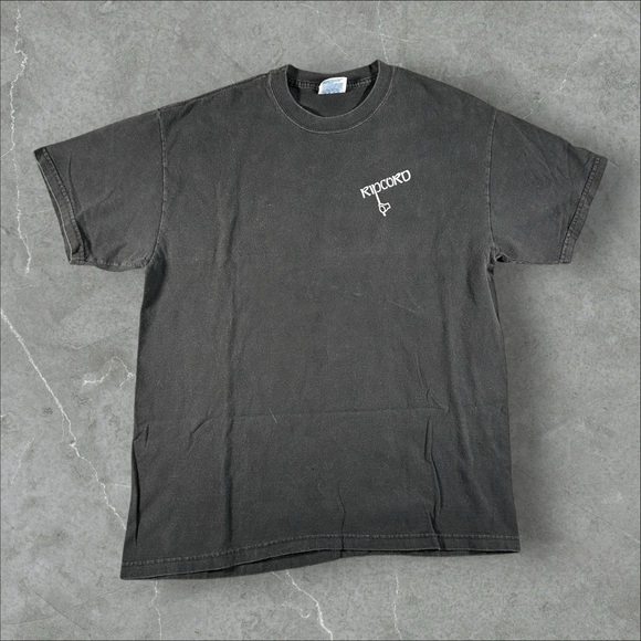 Vintage Ripcord Shirt Mens Large Black Punk Rock Band Tee 90s Rare Logo Spellout - Picture 1 of 6